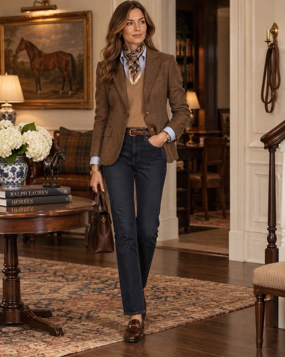 J.G. Hook Women's Brown Wool Blend Blazer 2-Button Notch Lapel Size 10